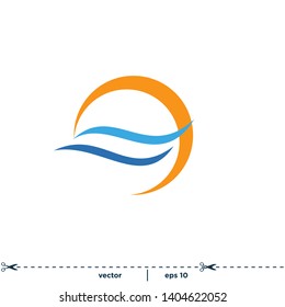 Water wave icon symbol Logo Template - Vector