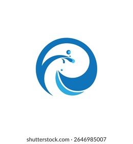 Water Wave icon and symbol Logo flat design