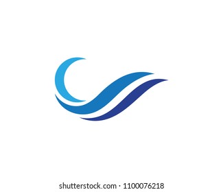 Water wave icon vector illustration design logo template