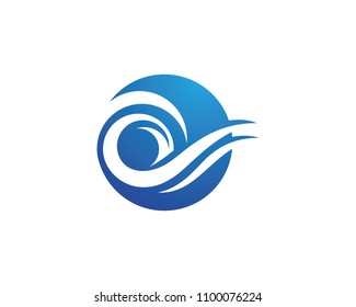 Water wave icon vector illustration design logo template