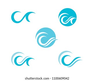 Water wave icon vector illustration design logo