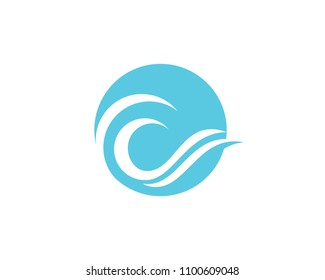 Water wave icon vector illustration design logo