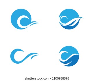 Water wave icon vector illustration design logo