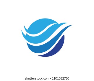 Water wave icon vector illustration design logo