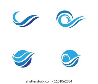 Water wave icon vector illustration design logo