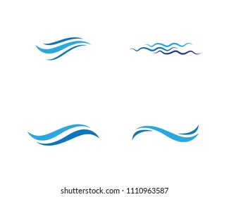 Water wave icon vector illustration design logo template