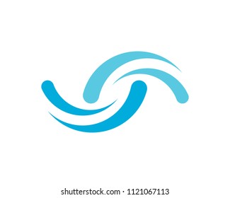 Water wave icon vector illustration design logo