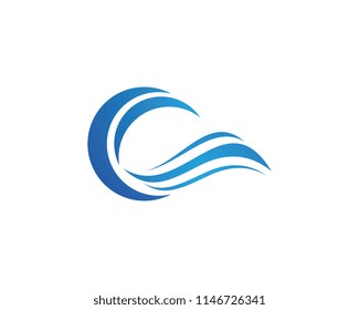 Water wave icon vector illustration design logo template