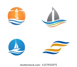 Water wave icon vector illustration design logo