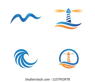 Water wave icon vector illustration design logo
