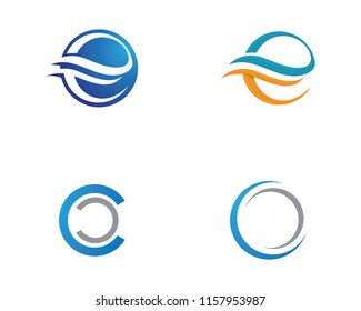 Water wave icon vector illustration design logo