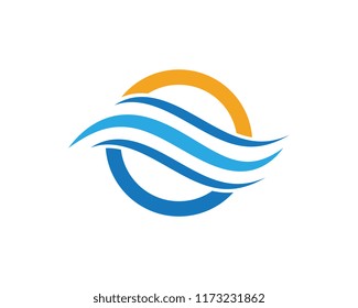 Water wave icon vector illustration design logo