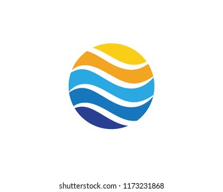 Water wave icon vector illustration design logo
