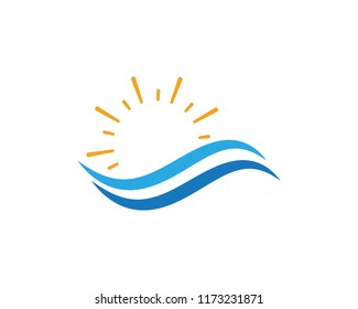 Water wave icon vector illustration design logo