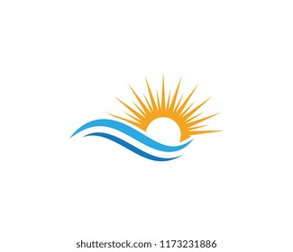 Water wave icon vector illustration design logo