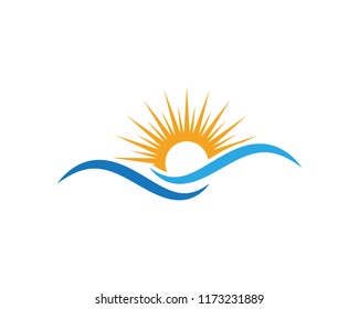 Water wave icon vector illustration design logo