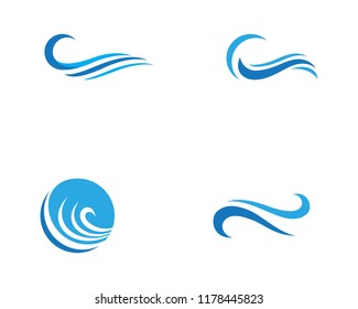 Water wave icon vector illustration design logo