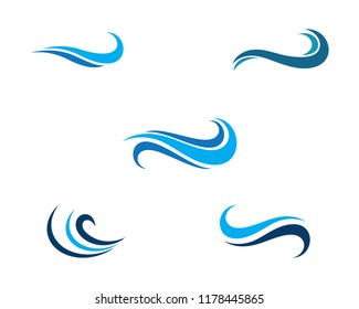 Water wave icon vector illustration design logo