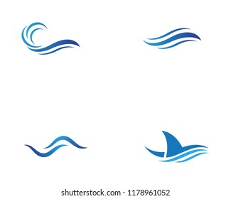 Water wave icon vector illustration design logo