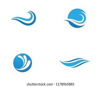 Water wave icon vector illustration design logo