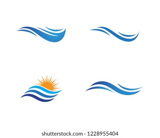 Water wave icon vector illustration design logo
