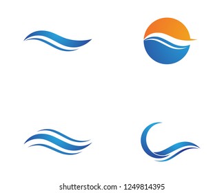 Water wave icon vector illustration design logo