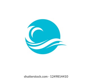 Water wave icon vector illustration design logo