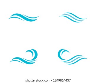 Water wave icon vector illustration design logo