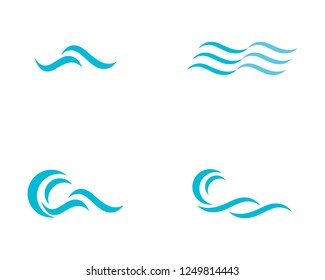 Water wave icon vector illustration design logo