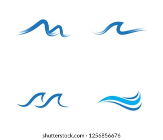 Water wave icon vector illustration design logo