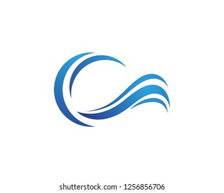 Water wave icon vector illustration design logo