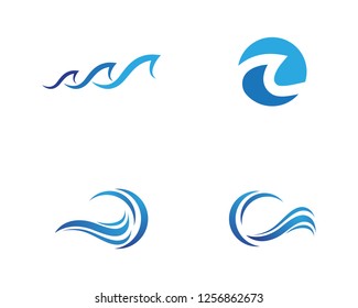 Water wave icon vector illustration design logo