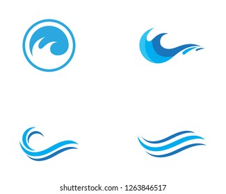 Water wave icon vector illustration design logo