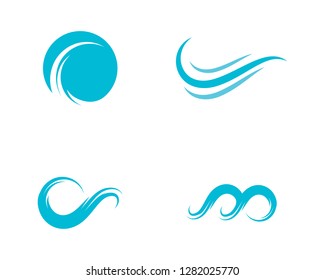 Water wave icon vector illustration design logo