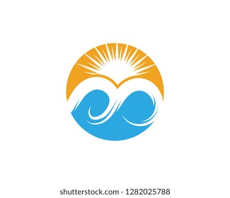 Water wave icon vector illustration design logo