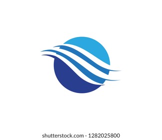 Water wave icon vector illustration design logo