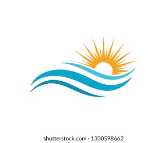 Water wave icon vector illustration design logo