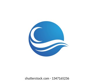 Water Wave Symbol Icon Logo Template Stock Vector (Royalty Free ...