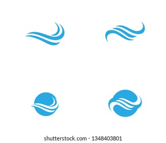Water wave icon vector illustration design logo