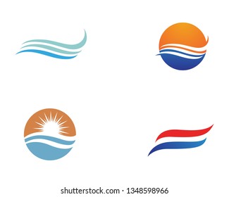 Water wave icon vector illustration design logo