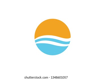 Water wave icon vector illustration design logo