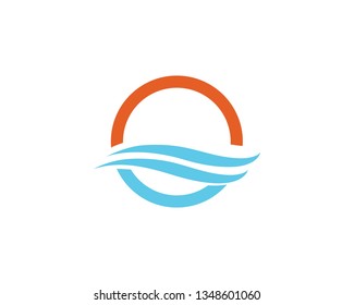 Water wave icon vector illustration design logo