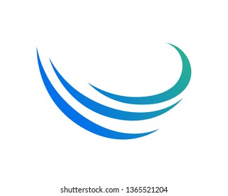 Water wave icon vector illustration design logo