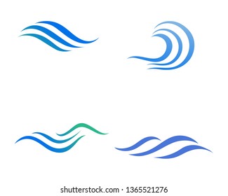 Water wave icon vector illustration design logo