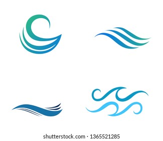 Water wave icon vector illustration design logo