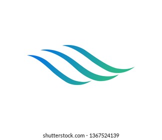 Water wave icon vector illustration design logo