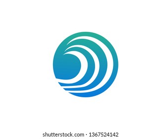 Water wave icon vector illustration design logo
