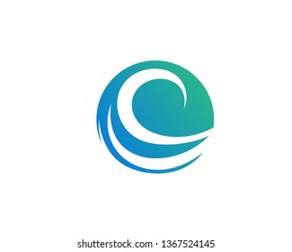 Water wave icon vector illustration design logo