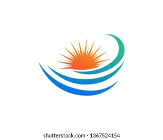 Water wave icon vector illustration design logo