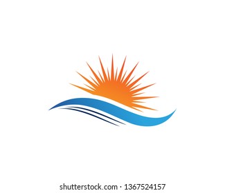 Water wave icon vector illustration design logo